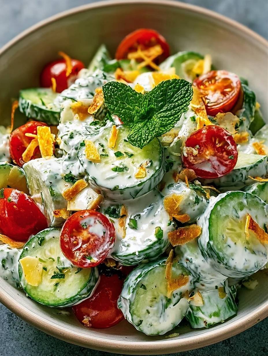 Best Creamy Cucumber Tomato Salad | Quick & Healthy image 2
