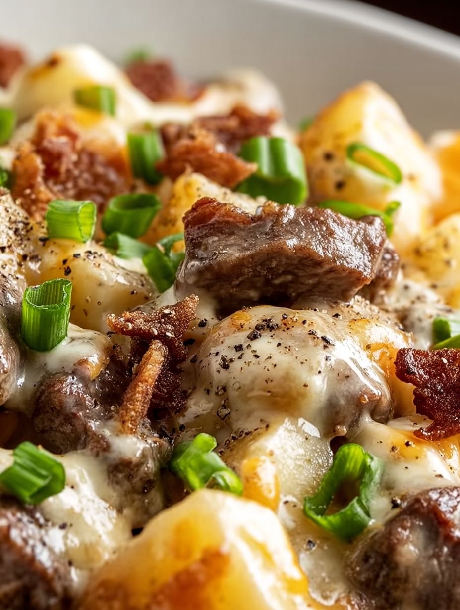 Easy Best Creamy Loaded Crispy Beef Potato Bake image 2