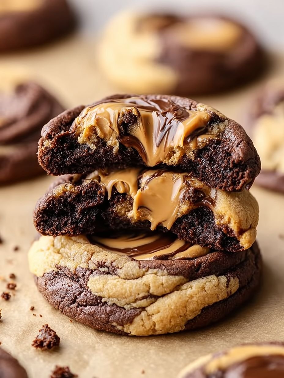 Gooey Peanut Butter Brownie Swirl Cookies image 2
